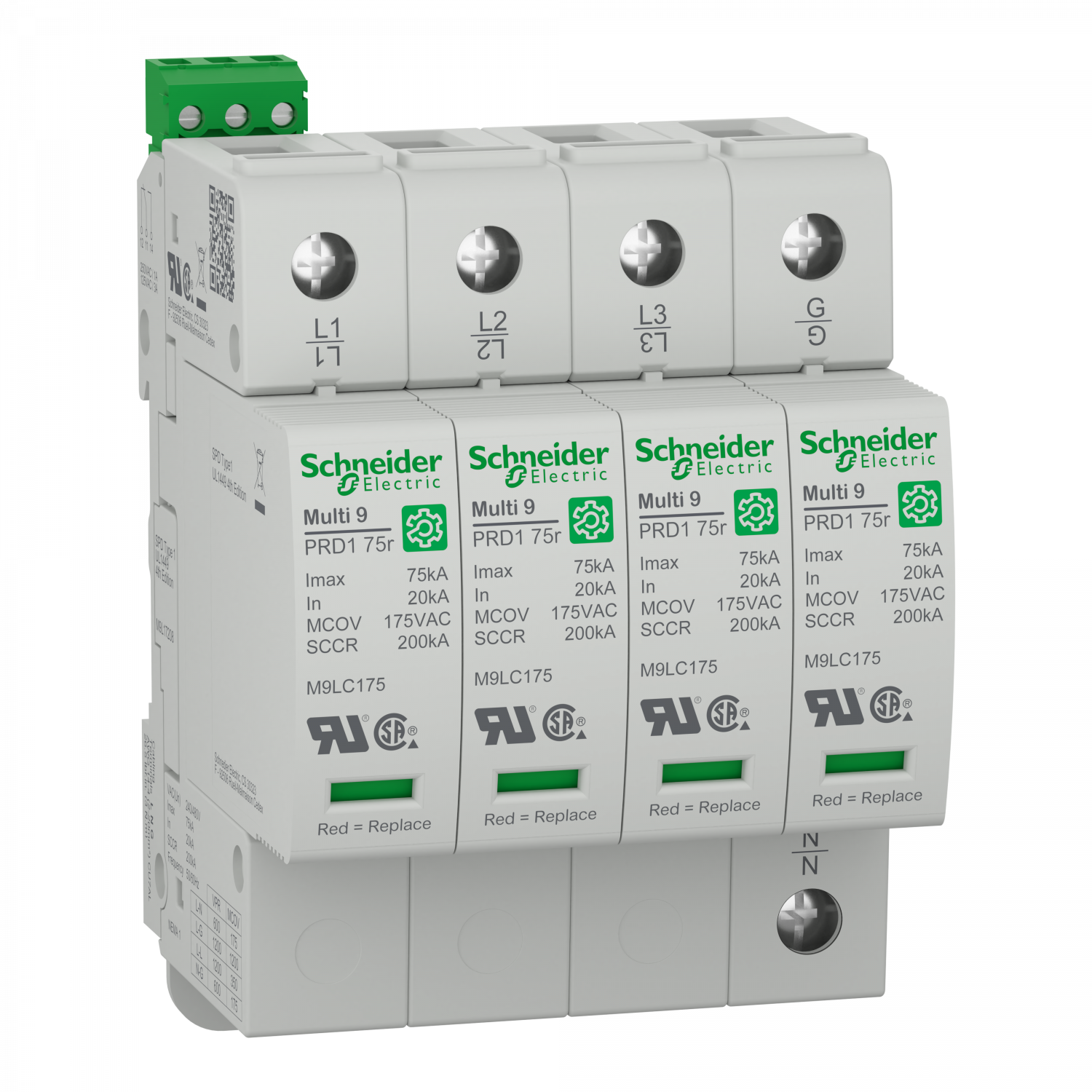 Multi 9 PRD1 75r 4P T1 120/208V Parafoudre debro UL1449