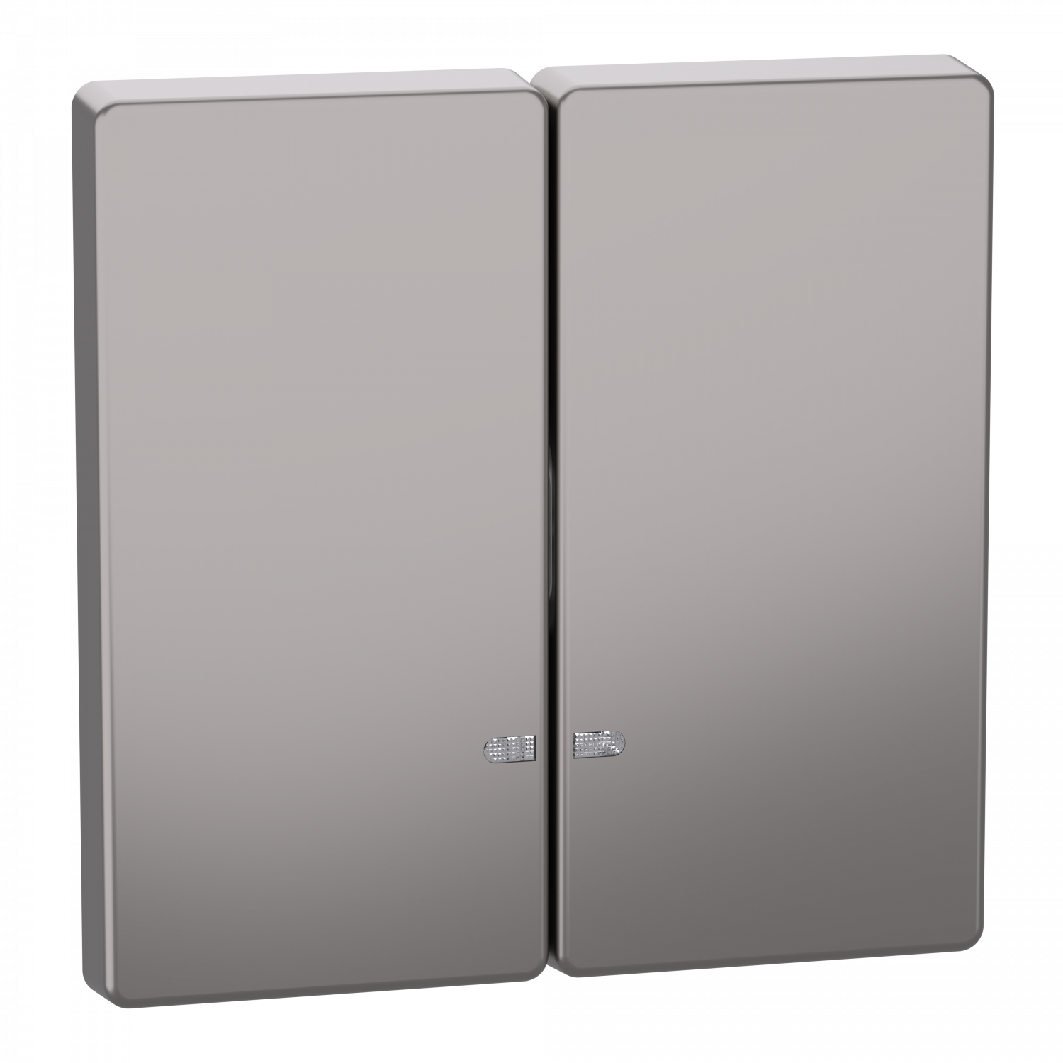 D-Life - enjoliveur pour commande double avec voyant - métal nickel