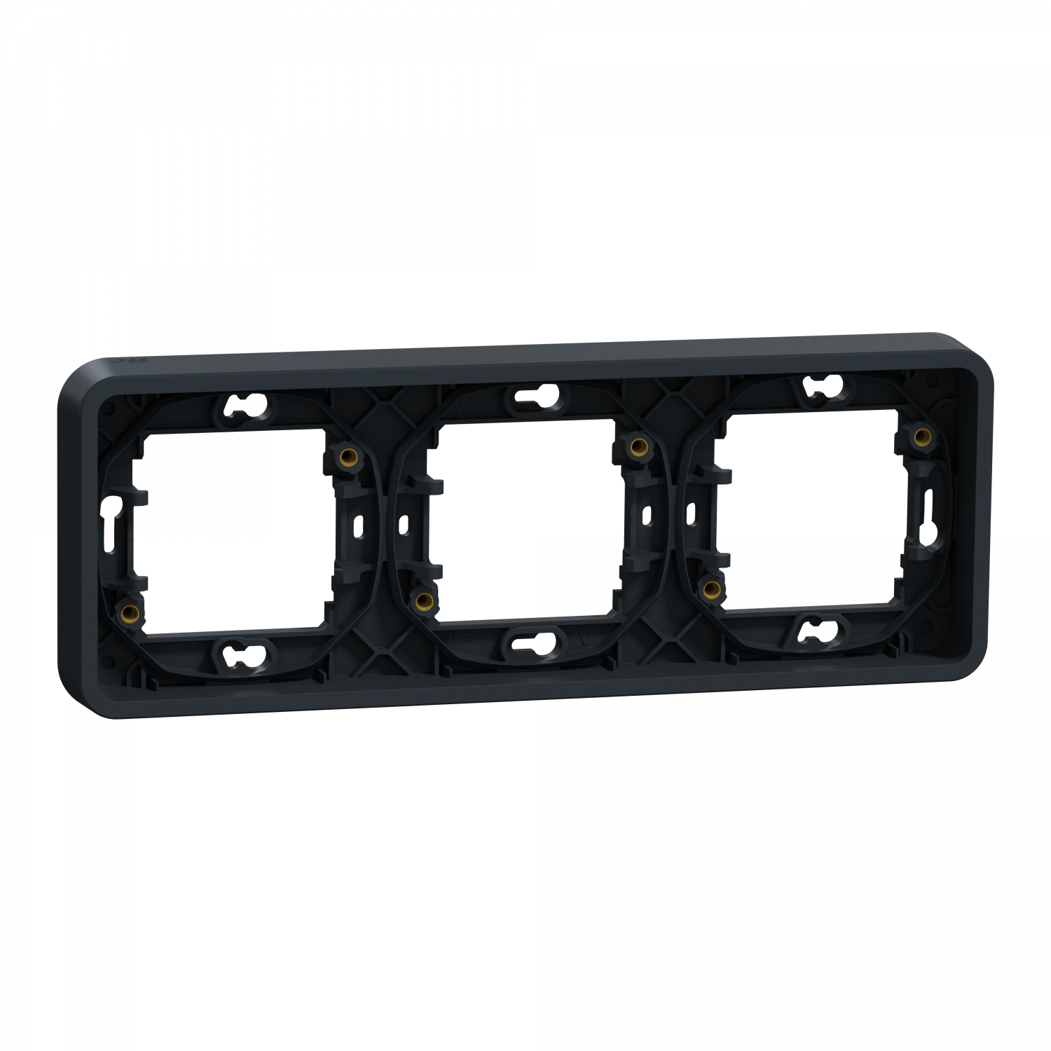 Mureva Styl - Cadre 3 postes horizontal - encastré - IP55 - IK08 - gris