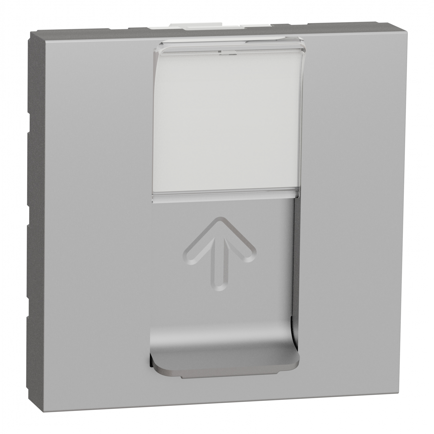 Unica - prise RJ45 simple - cat 6A blindé STP FTP - 2 mod - Alu - méca seul