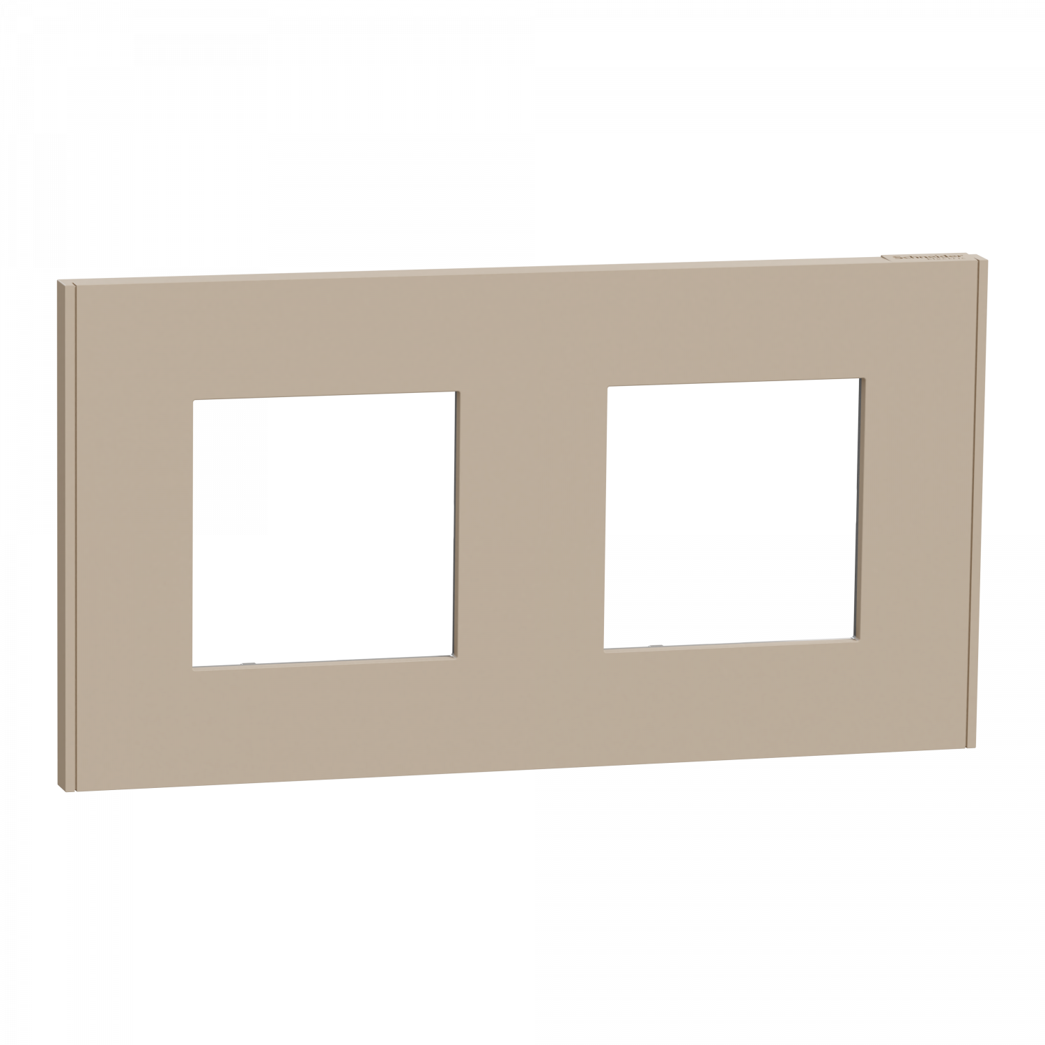 Unica Déco Essentielle - Plaque de finition - Taupe - 2 postes horiz vert