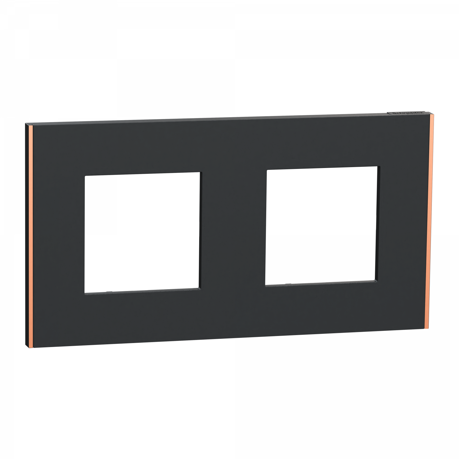 Unica Déco Subtile - Plaque de finition - Anthra liseré cuivre  - 2P horiz vert