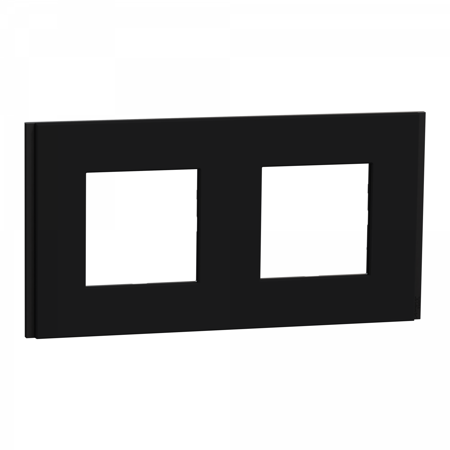 Unica Déco Signature - Plaque de finition - Gomme noire - 2P horiz vert