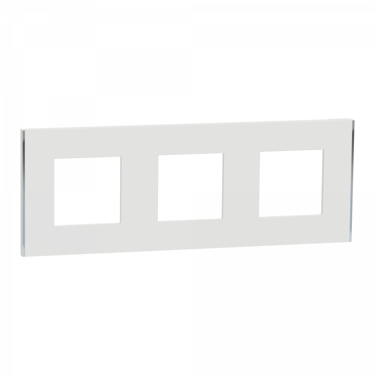 Unica Déco Subtile - Plaque de finition - Blanc liseré argent  - 3P horiz vert