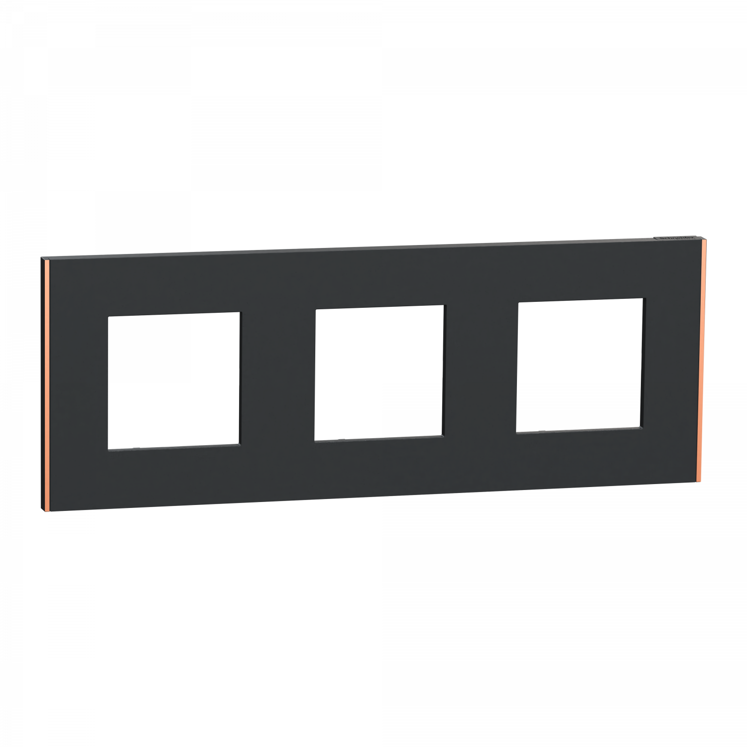 Unica Déco Subtile - Plaque de finition - Anthra liseré cuivre  - 3P horiz vert