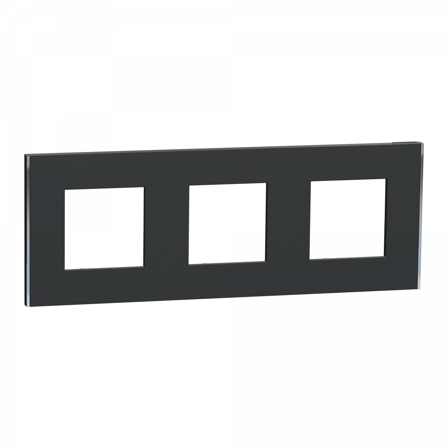 Unica Déco Subtile - Plaque de finition - Anthra liseré argent  - 3P horiz vert