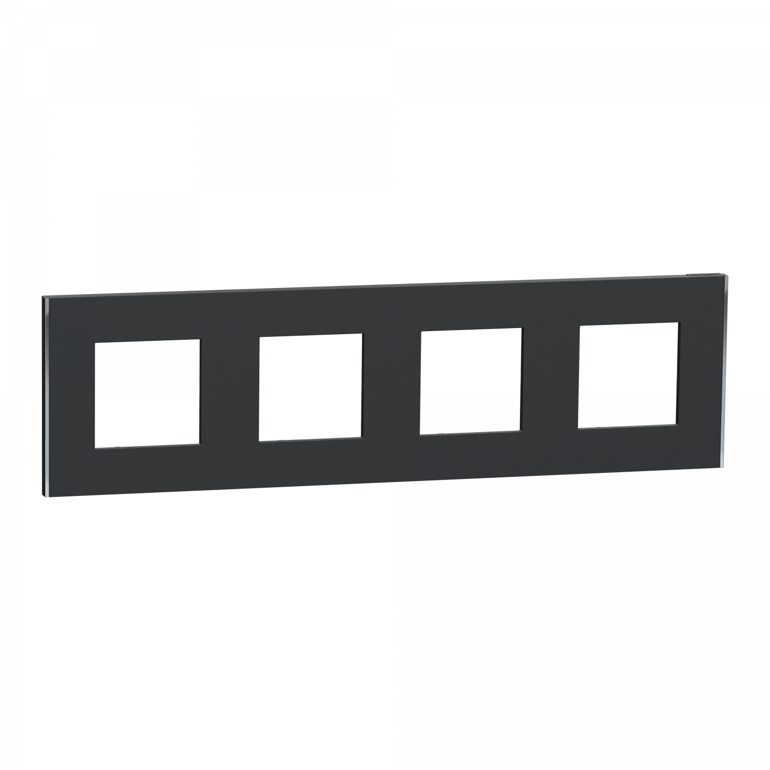 Unica Déco Subtile - Plaque de finition - Anthra liseré argent  - 4P horiz vert