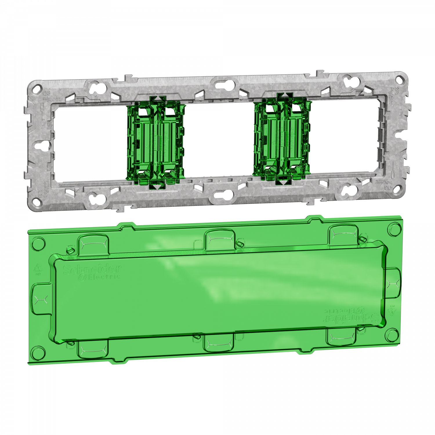 Unica - support de fixation 6-8 mod / 3 postes + protection chantier - zamac