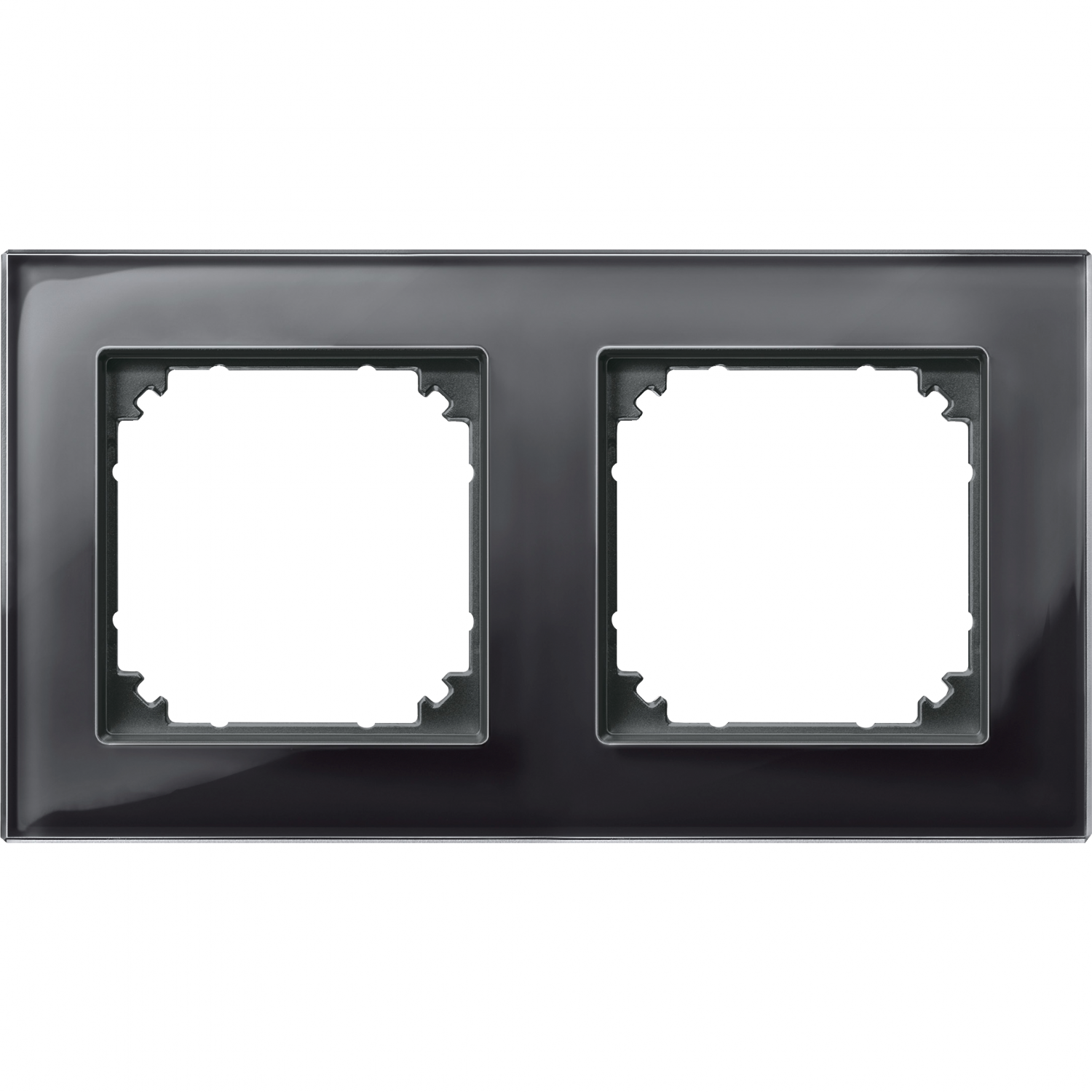 System M - M Elegance - Plaque de finition - 2 postes - verre noir