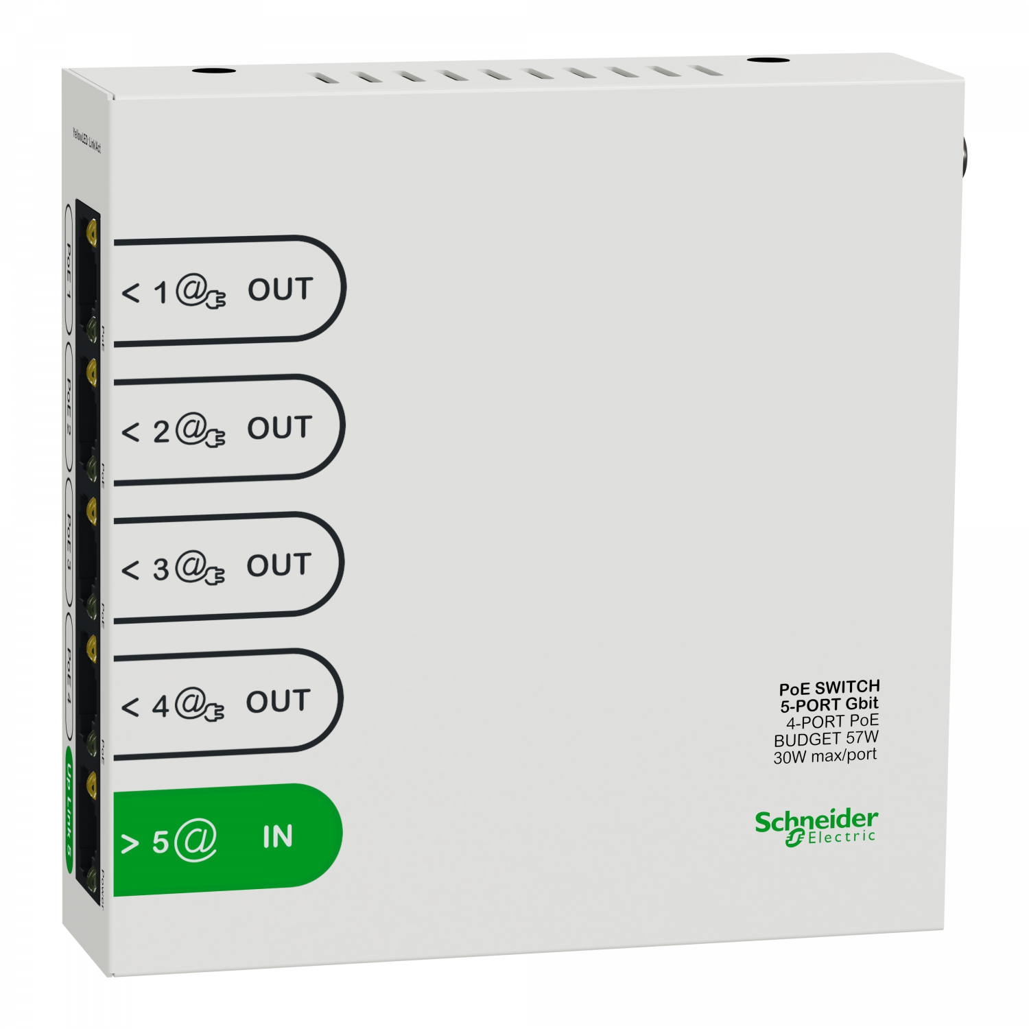 Resi9 Switch Ethernet 5 Ports, 4 Ports 1gbit POE 30W max, budget total 57W