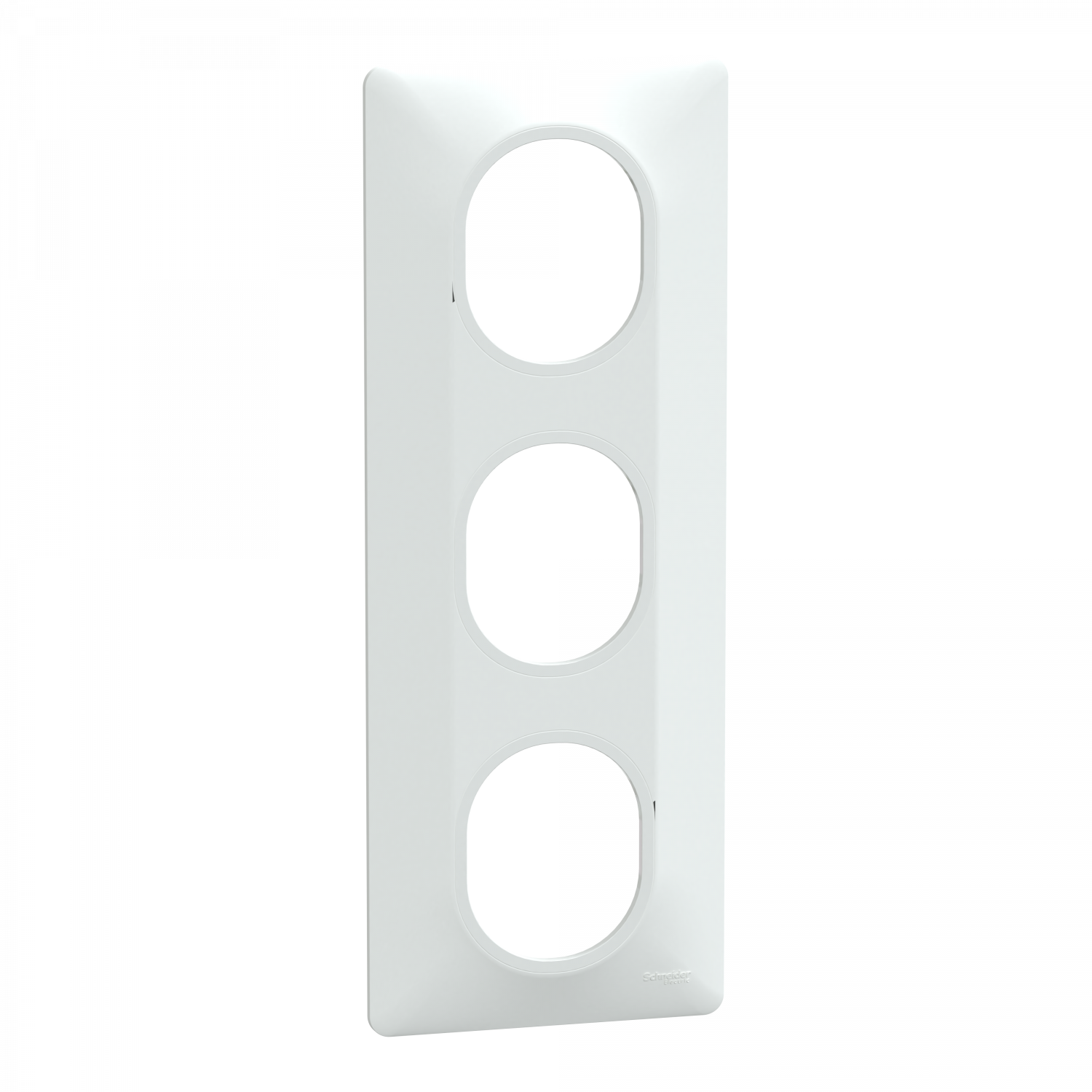 Ovalis - plaque de finition - 3 postes vertical - entraxe 71mm - blanc