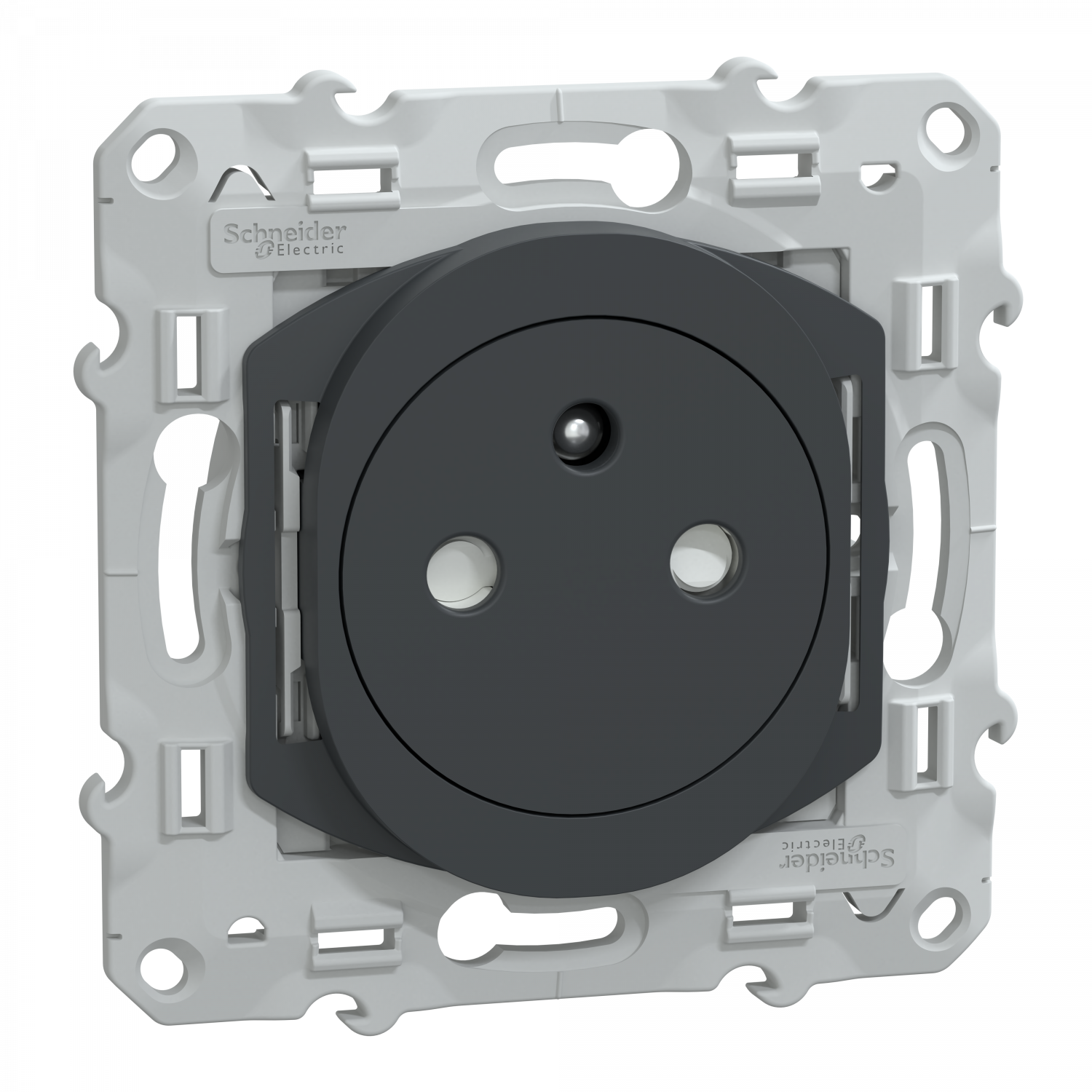 Ovalis - prise de courant 2P+T 16A affleurante - bornes auto - Anthracite