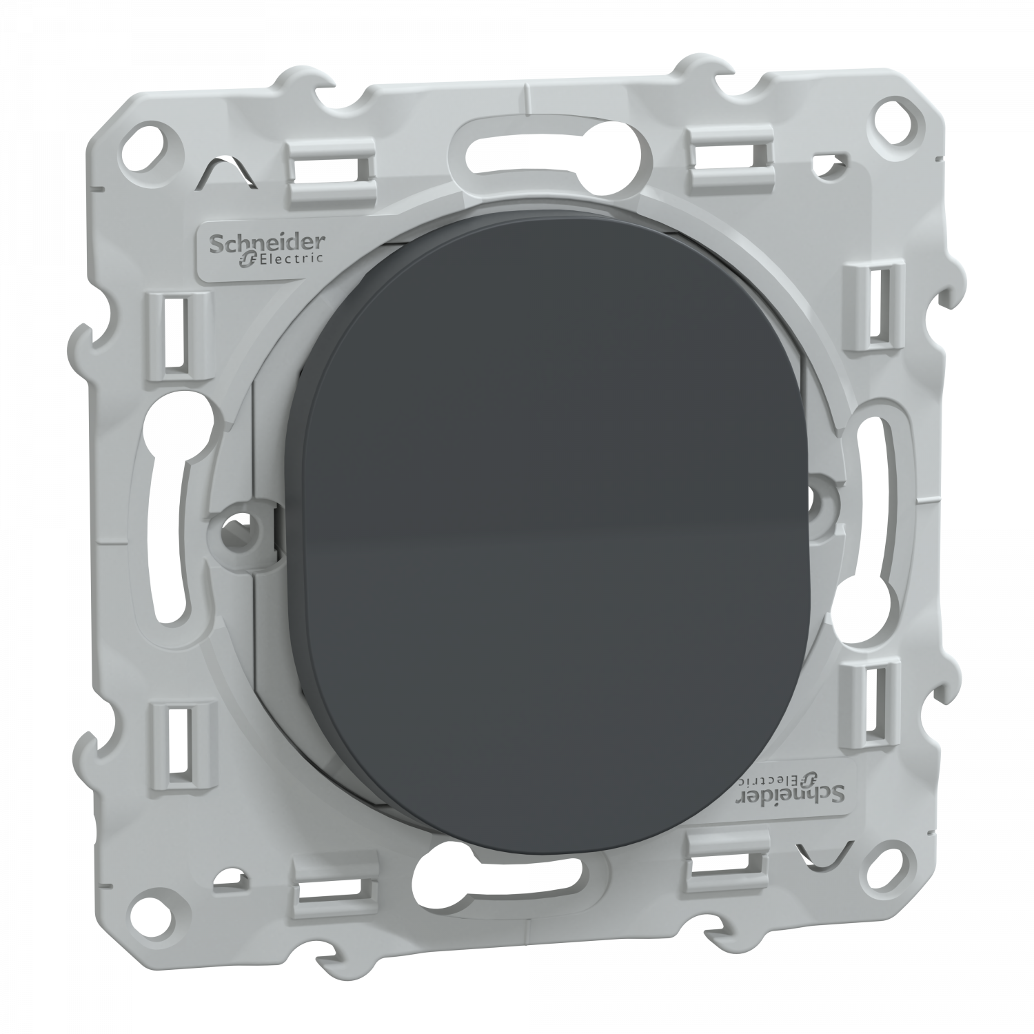 Ovalis - bouton poussoir à fermeture - 10A - Anthracite