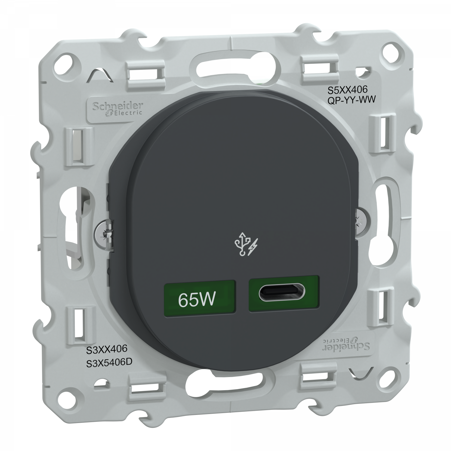 Ovalis - Chargeur USB-C 65W - Forte puissance pour charge app. mobiles - Anth