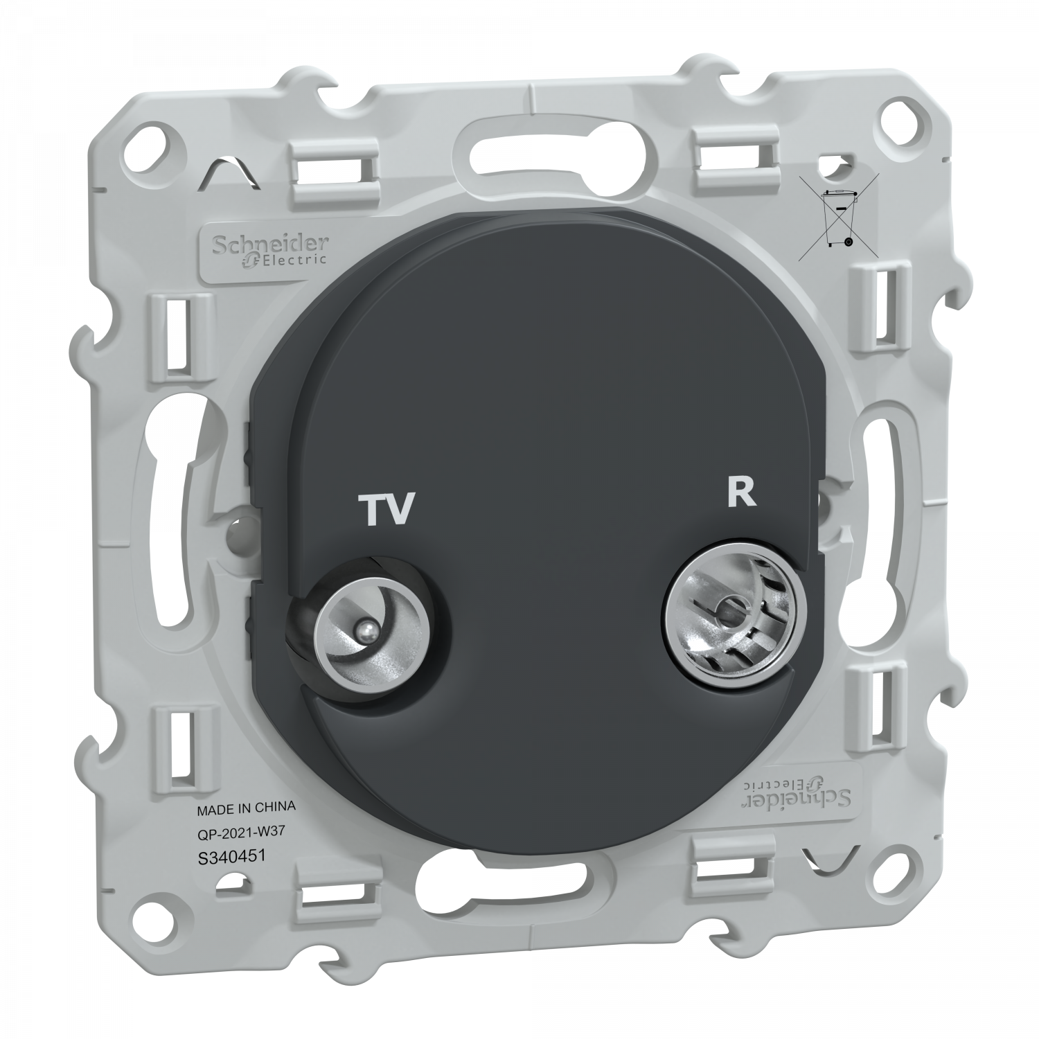 Ovalis - prise TV-R - Anthracite