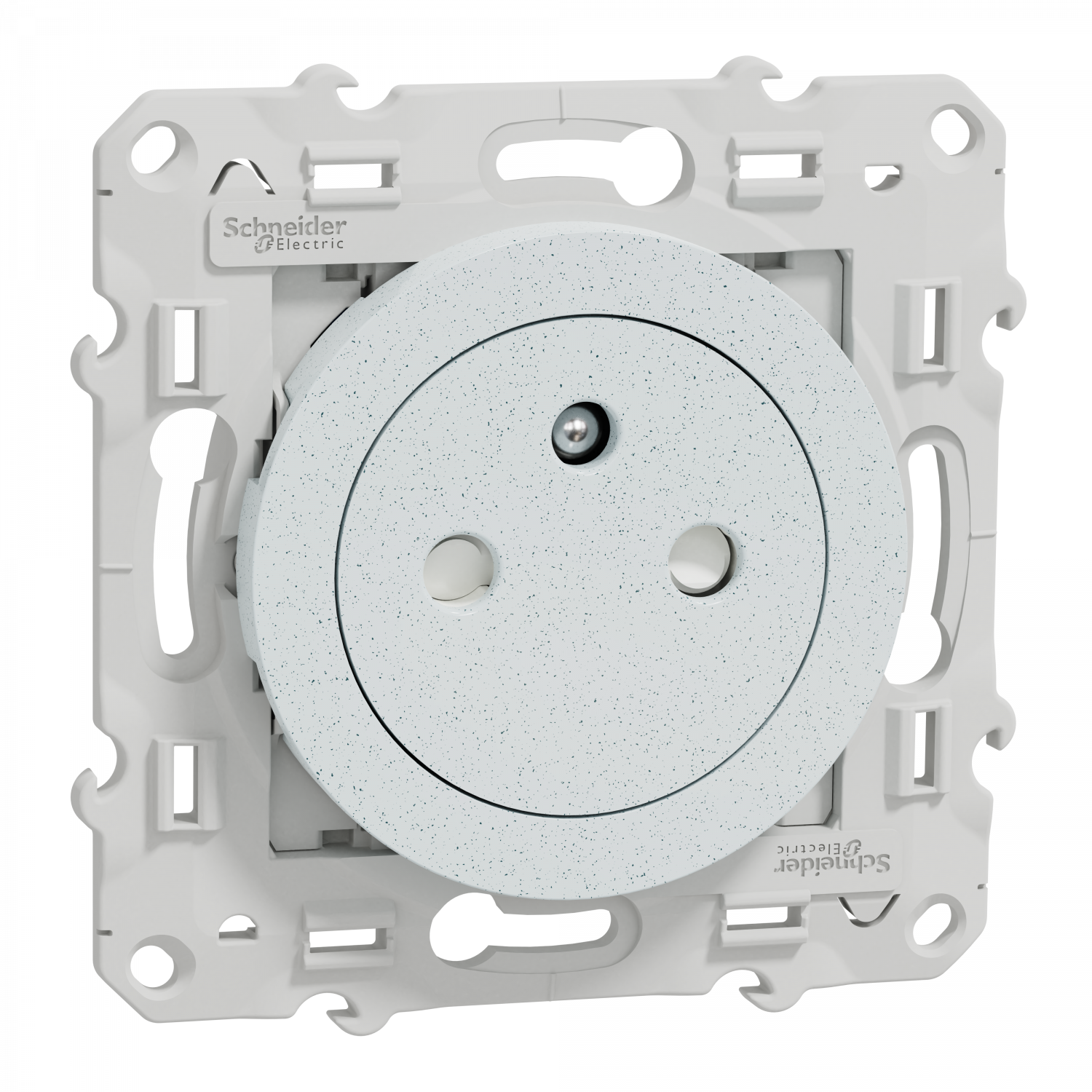 Odace - prise de courant 2P+T affleurante - blanc Recyclé - connexion rapide