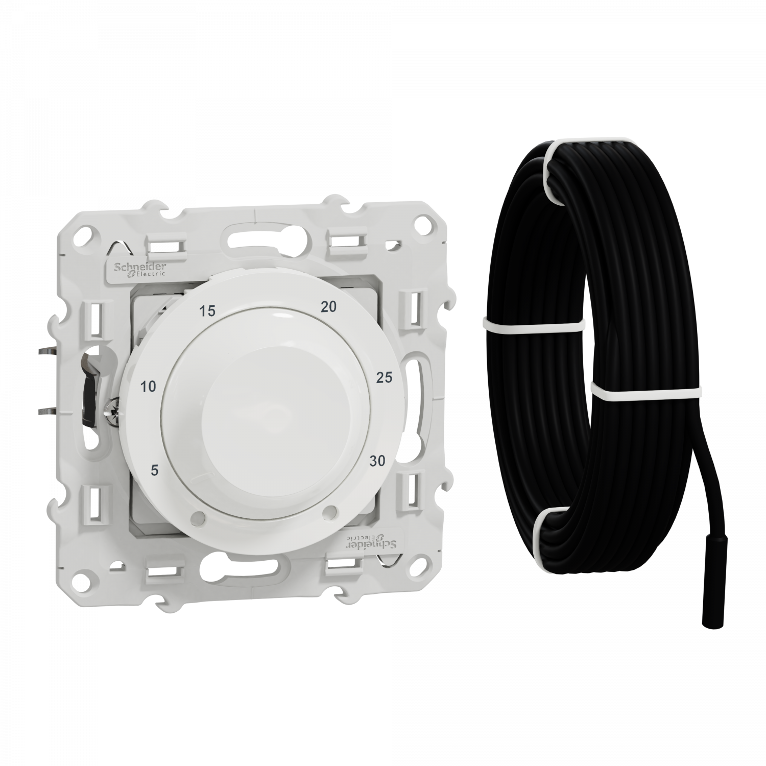 Odace - thermostat - blanc - 10A pour plancher chauffant - livré avec sonde