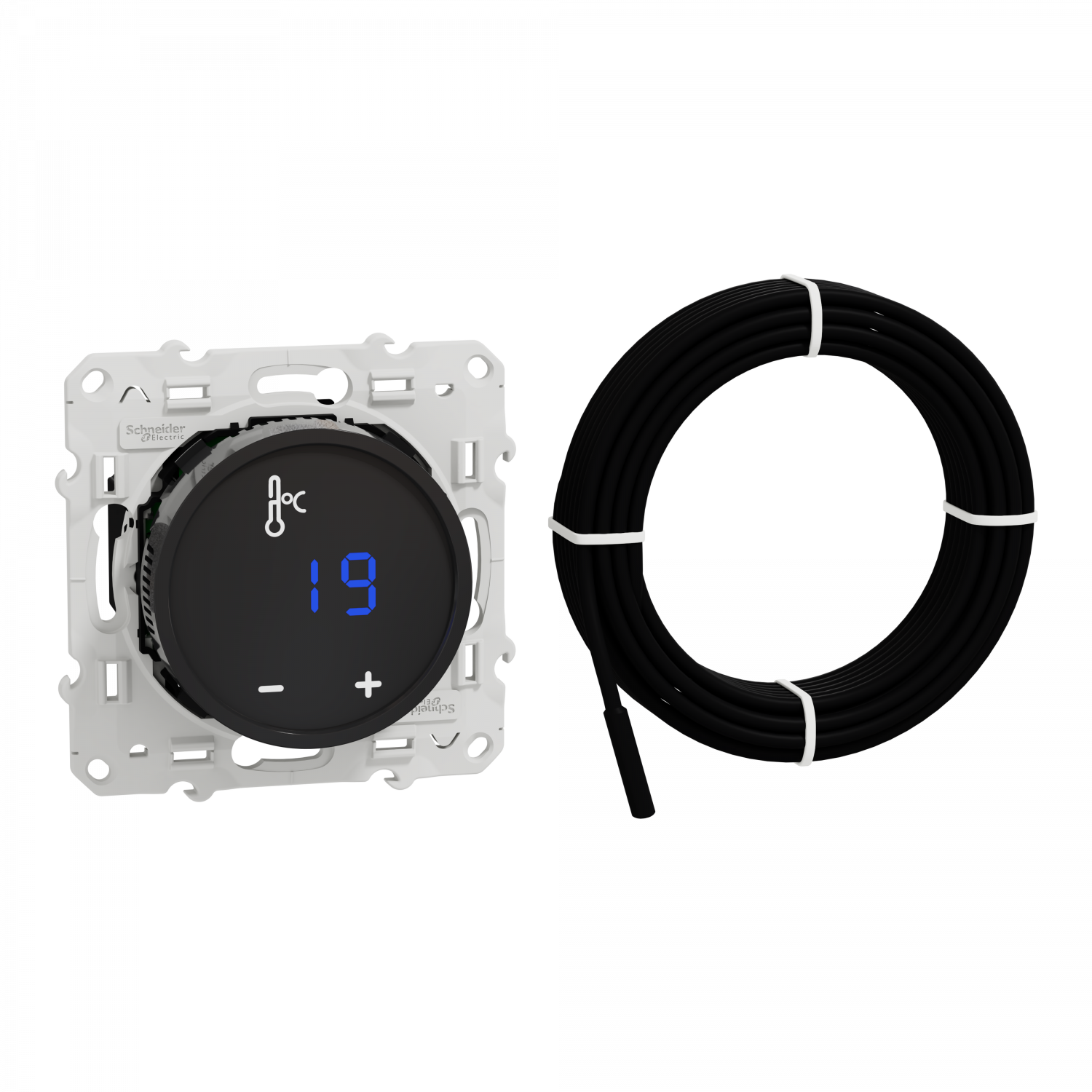 Odace - thermostat fil pilote à ecran tactile noir