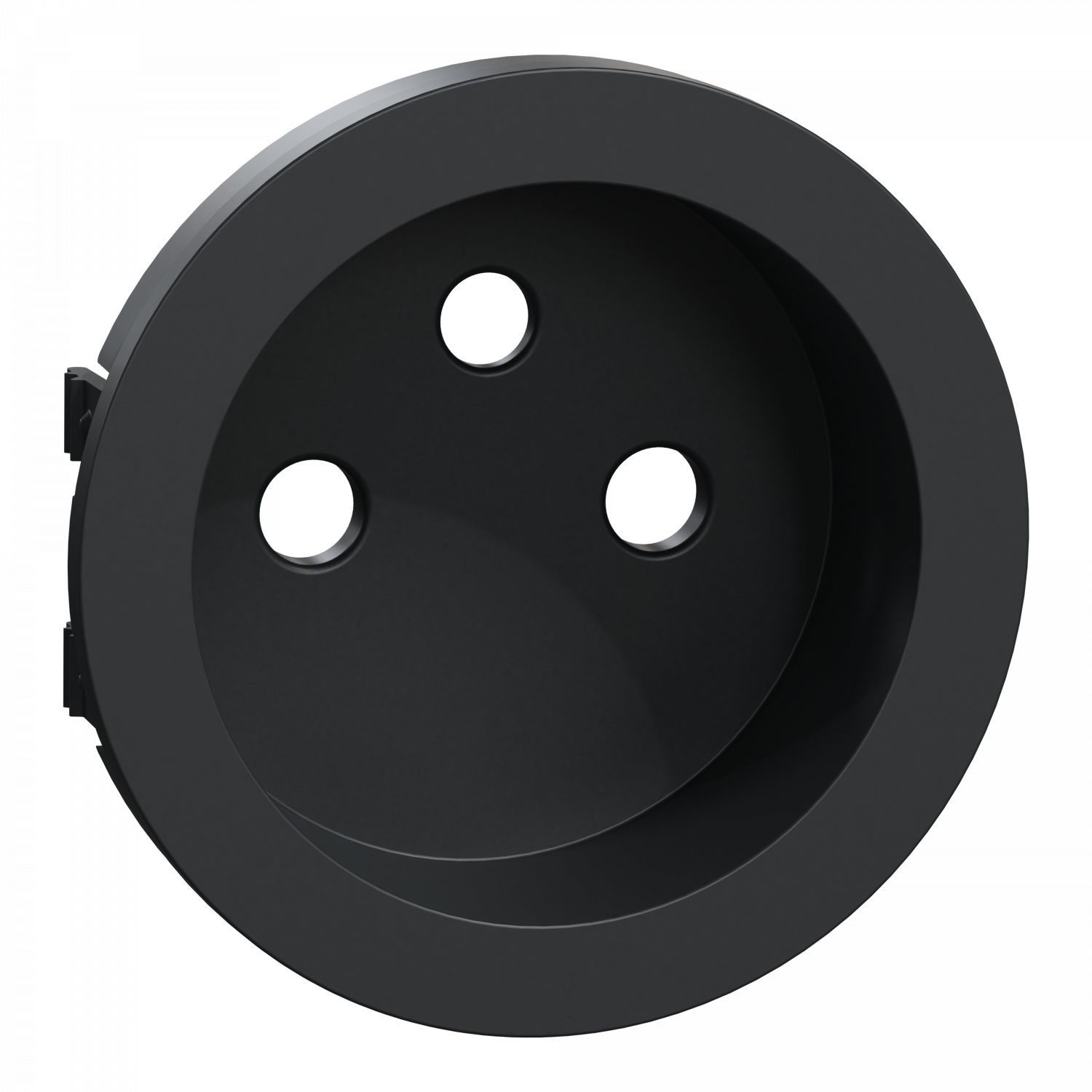 Odace anthracite - enjoliveur seul prise de courant 2P+T 16A