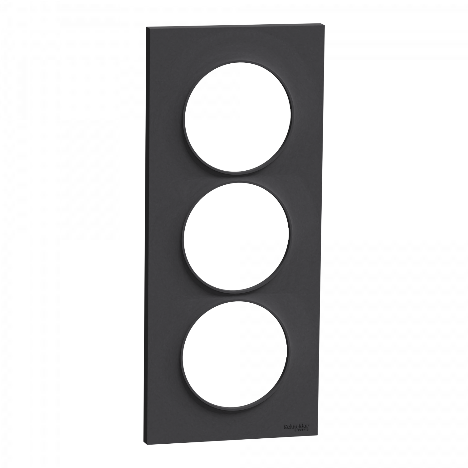 Odace Styl -  plaque 3 postes verticaux entraxe 57mm anthracite