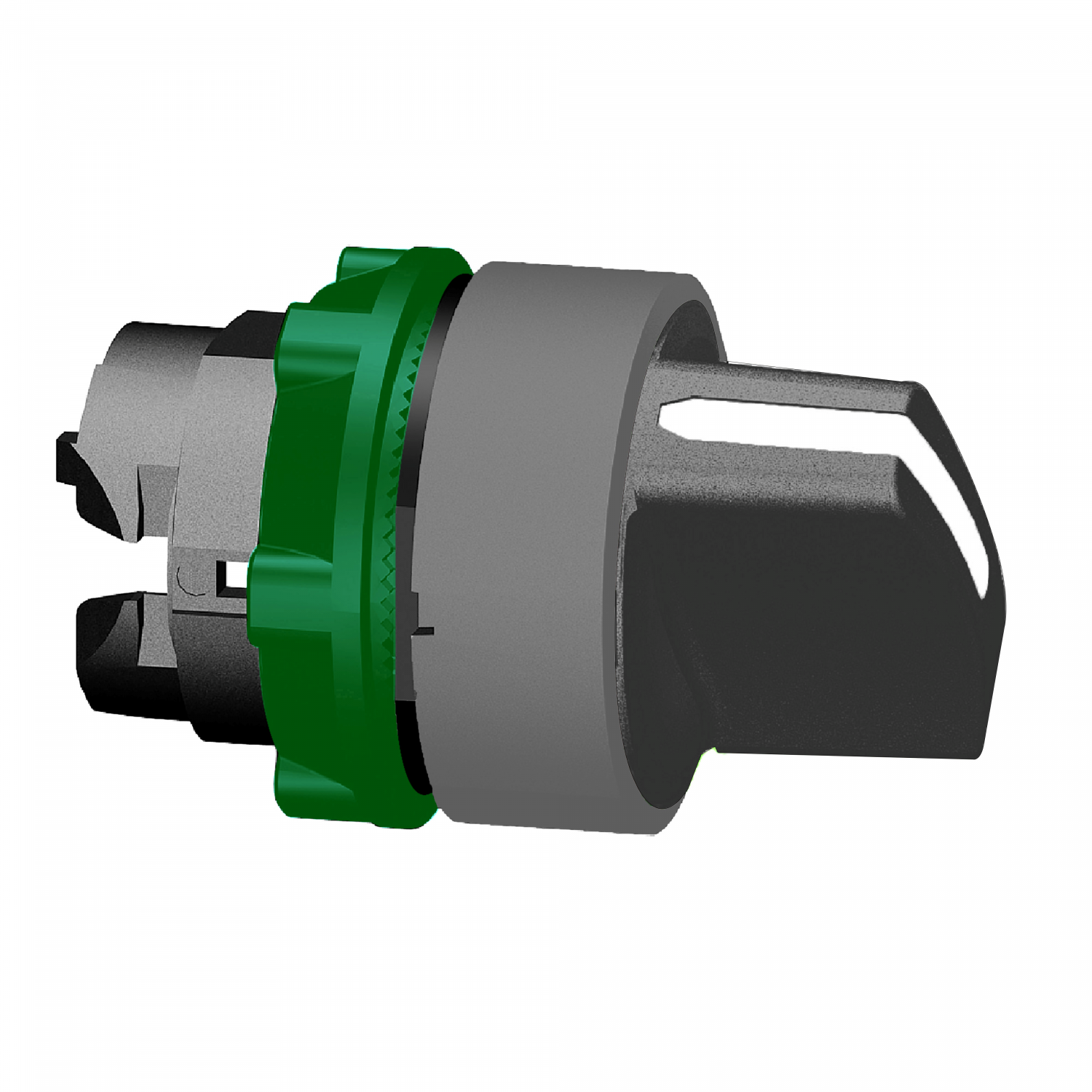 Harmony XB5 - tête bouton tournant - Ø22 - col grise - 3 pos rap au C - noir