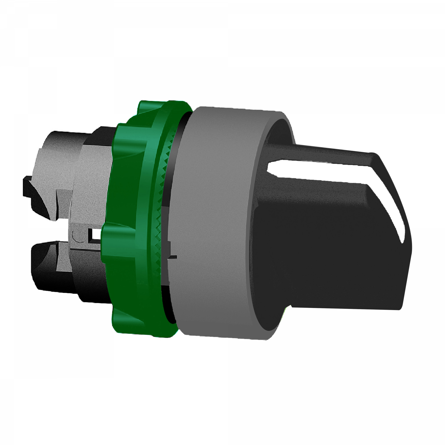 Harmony XB5 - tête de bouton tournant - Ø22 - col grise - 3 posit fixes - noir