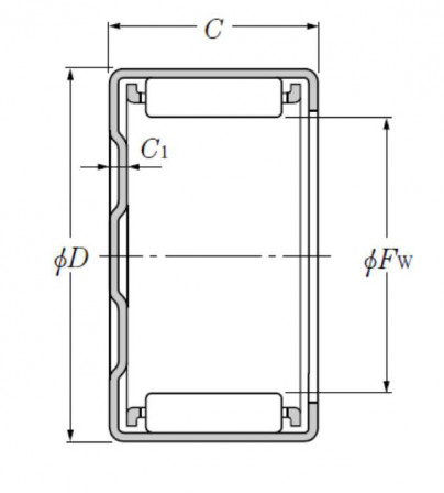 Douille à aiguilles avec fond