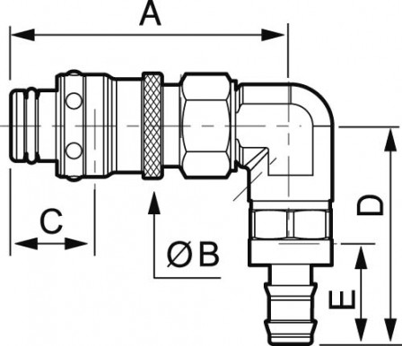 fiche coudée tuyau auto serreur 