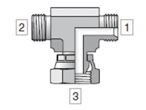 TE ORIENTABLE ECROU LIBRE ACIER M BSPP 1