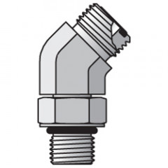 COUDE ORIENTABLE 45° + CONTRE ECROU ACIER M ORFS 1