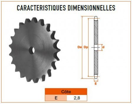 Disque 10 dents pas 8 mm simple
