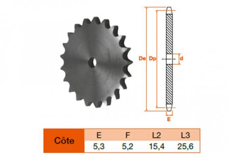 Disque 100 dents pas 9,525 simple 