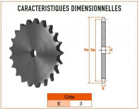 Disque 100 dents pas 12,7 simple * 3,3