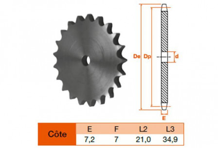 Disque 100 dents pas 12,7 simple 
