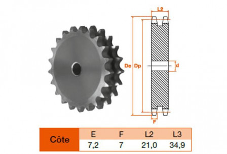 Disque 11 dents pas 12,7 double