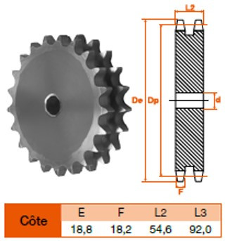 Disque 10 dents pas 31,75 double
