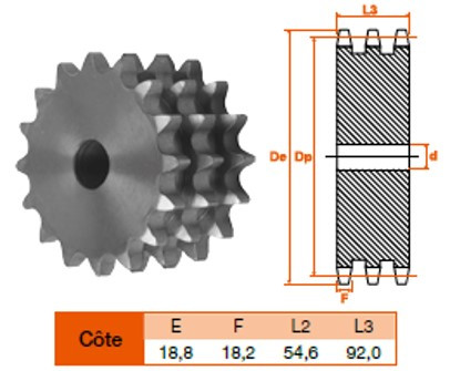 Disque 11 dents pas 31,75 triple