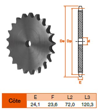Disque 10 dents pas 38,10 simple 