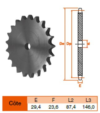 Disque 10 dents pas 50.8 simple 