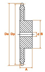 Roue fonte 57 dents pas 31,75 simple 