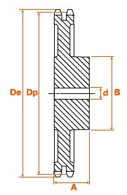 Roue fonte 95 dents pas 38,10 double