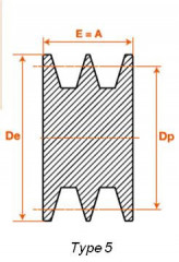 POULIE ALUMINIUM 3 gorges A/SPA/XPA DIAMETRE 70