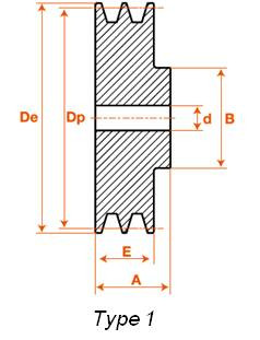 POULIE FONTE 1 gorge A/SPA/XPA 50 MOYEU PLEIN