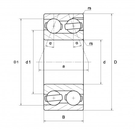 roulement à billes à contact oblique à 2 rangées